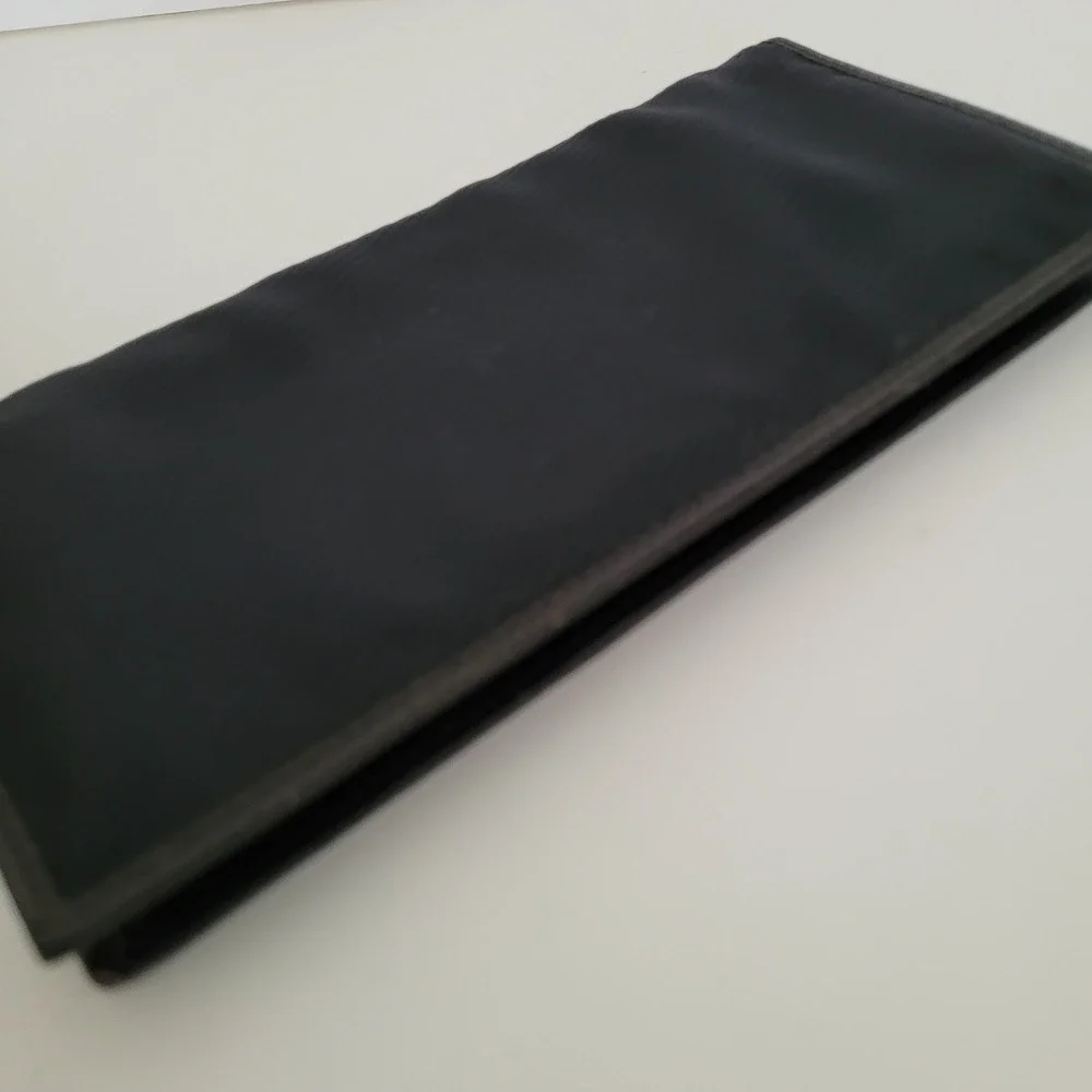 Dunhill London Mens Long Bifold Wallet Black Nylon Leather Trim Slim Wallet